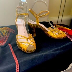 Vintage gold show/ballroom dance shoes